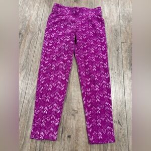 Columbia Kids Pink Fleece Patterned Leggings Size Small